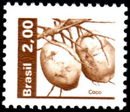 Brazil 1980-85 2cr coconuts unmounted mint.