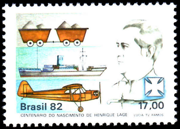 Brazil 1982 Henrique Lage HL-1 Airplane unmounted mint.