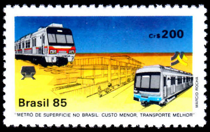 Brazil 1985 Metropolitan Surface Railway unmounted mint.