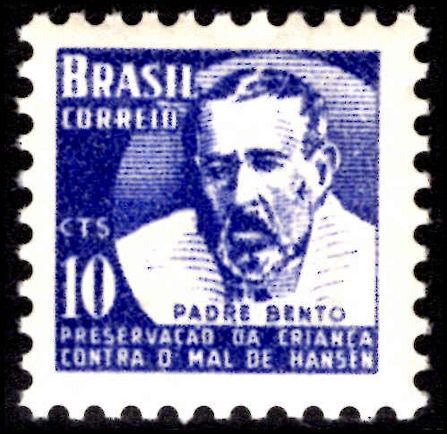 Brazil 1954 10c ultramarine Father Bento Leprosy Research unmounted mint.