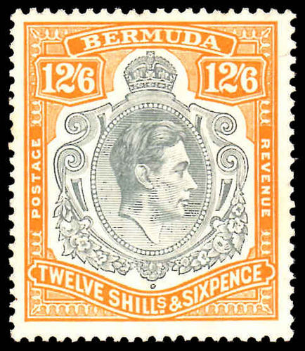Bermuda 1938-53 12/6d grey and brownish-orange lightly hinged with gum toning.