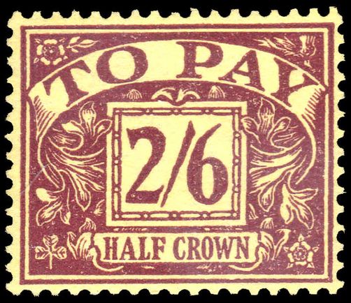 1955-57 2s6d purple on yellow postage due lightly mounted mint.
