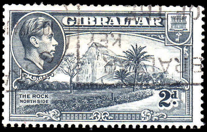 Gibraltar 1940 2d grey scarce perf 13½ sideways watermark fine used.