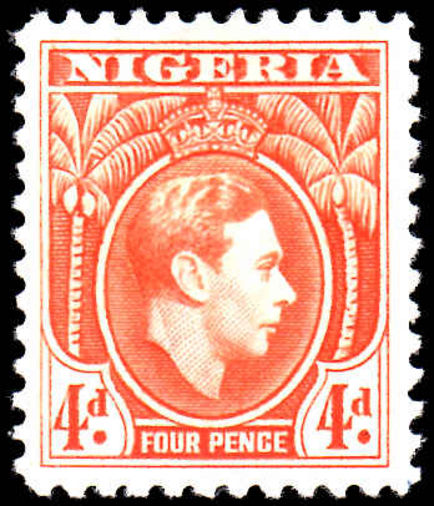 Nigeria 1938 4d orange mint hinged.