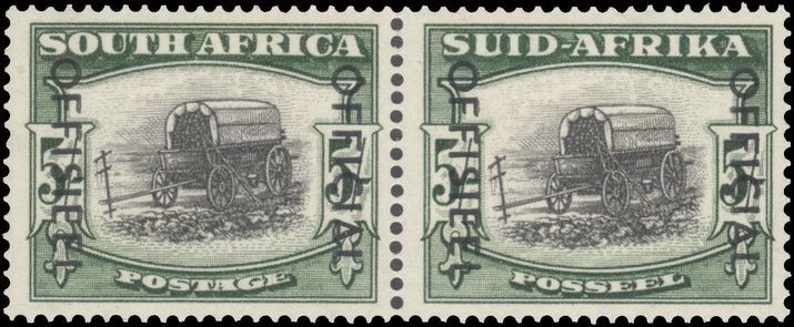 South Africa 1950-54 5s Official unmounted mint (folded between).