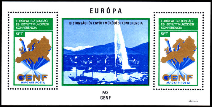 Hungary 1974 Geneva Conference souvenir sheet unmounted mint.