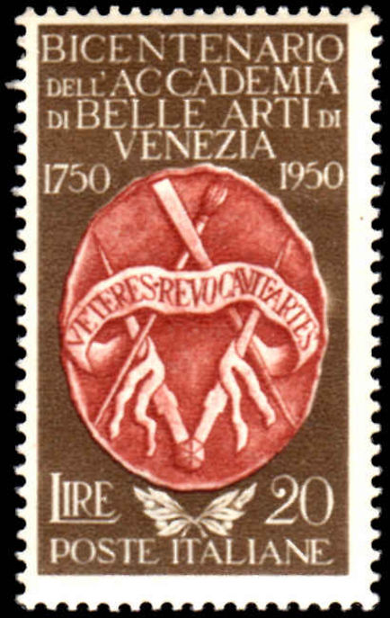Italy 1950 Fine Arts Academy unmounted mint.