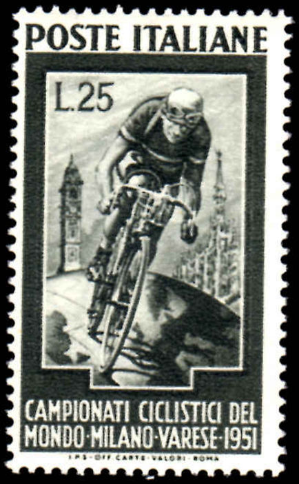 Italy 1951 Cycling unmounted mint.