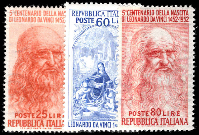 Italy 1952 500th Birth Anniversary of Leonardo da Vinci unmounted mint.