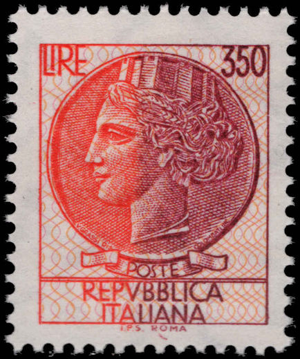 Italy 1968-77 350l Coin of Syracuse unmounted mint.