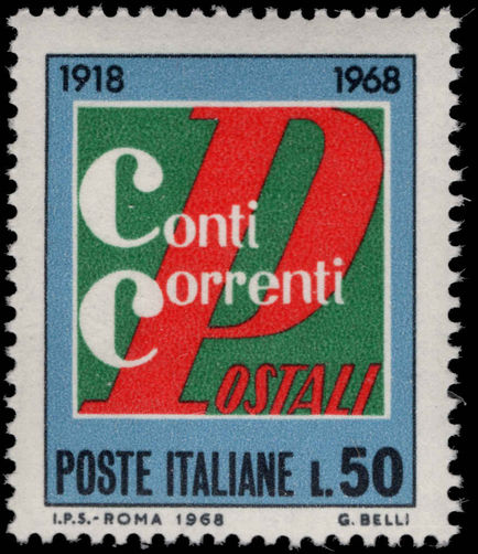 Italy 1968 Postal Cheque Service unmounted mint.
