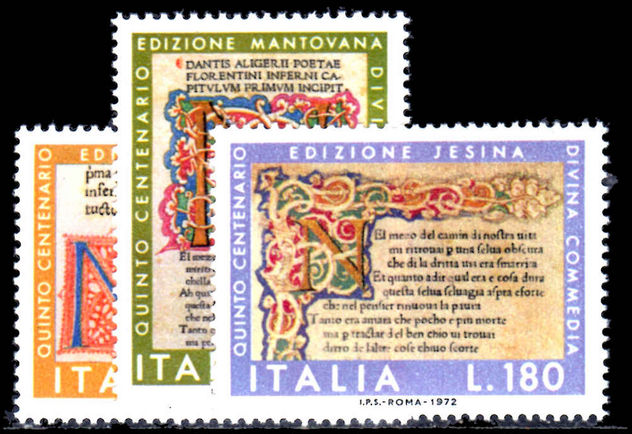 Italy 1972 Divine Comedy unmounted mint.