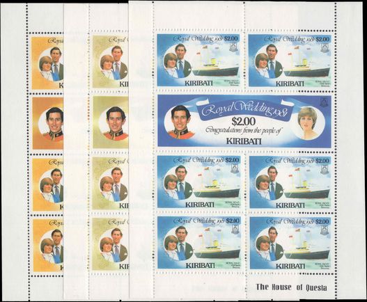 Kiribati 1981 Royal Wedding sheetlets unmounted mint.