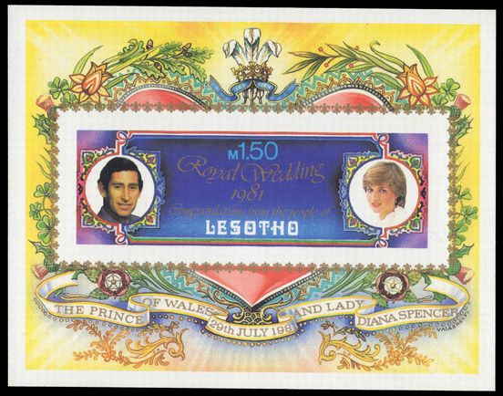 Lesotho 1981 Royal Wedding imperf souvenir sheet unmounted mint.
