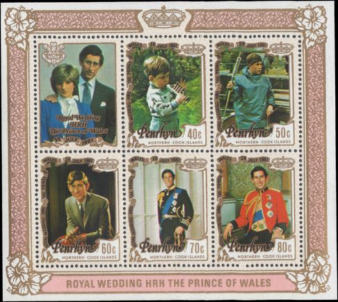 Penrhyn Island 1981 Royal Wedding souvenir sheet unmounted mint.