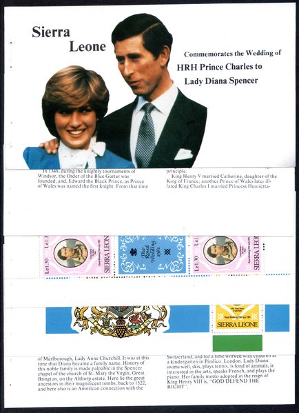 Sierra Leone 1981 Royal Wedding exploded booklet unmounted mint.