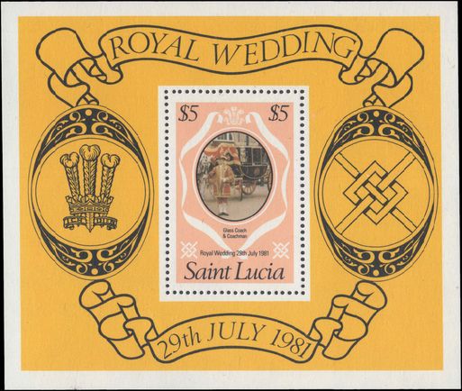 St Lucia 1981 Royal Wedding souvenir sheet unmounted mint.