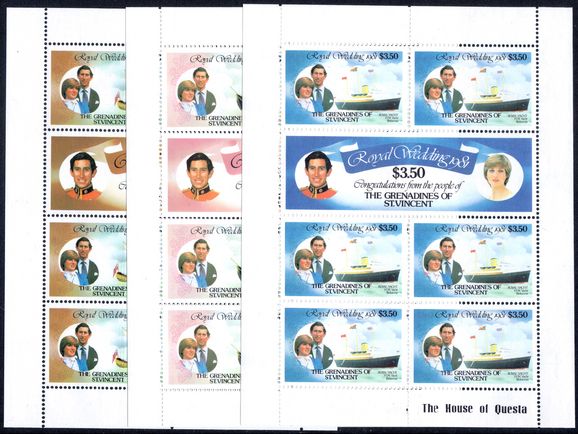St Vincent Grenadines 1981 Royal Wedding sheetlets unmounted mint.
