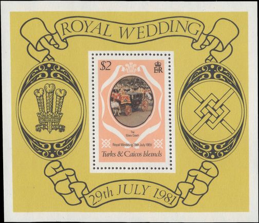Turks & Caicos Islands 1981 Royal Wedding souvenir sheet unmounted mint.