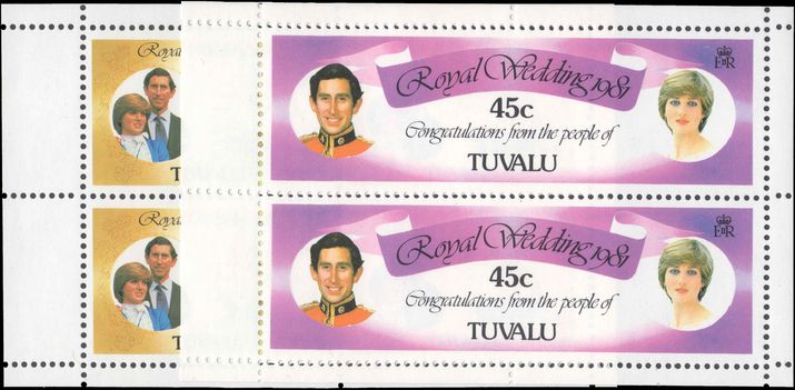 Tuvalu 1981 Royal Wedding booklet panes unmounted mint.