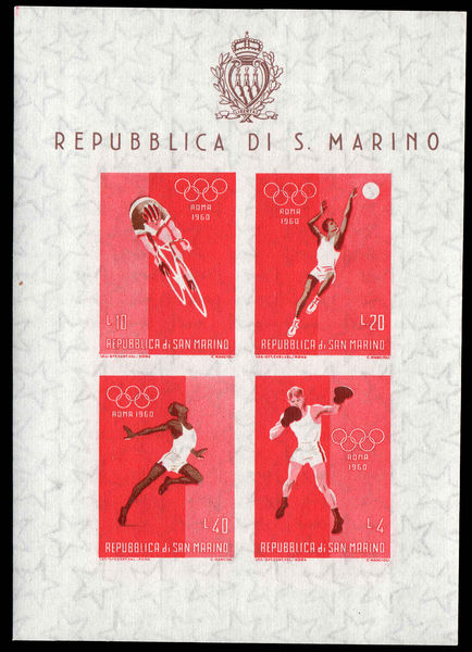 San Marino 1960 Olympic  souvenir sheet unmounted mint.