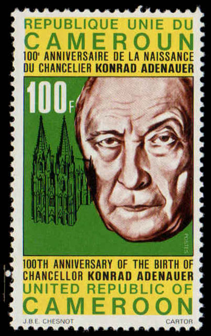 Cameroon 1976 Konrad Adenauer unmounted mint.