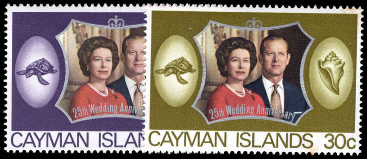 Cayman Islands 1972 Royal Silver Wedding unmounted mint.