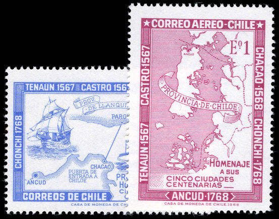 Chile 1968 Five Towns Centenaries unmounted mint.