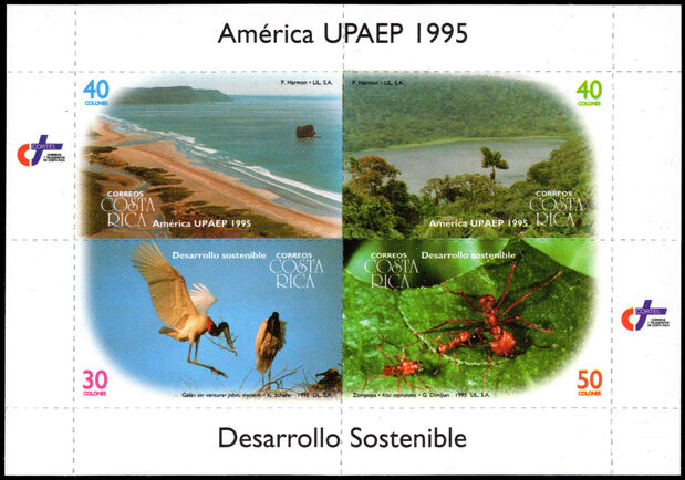 Costa Rica 1995 America. Environmental Protection souvenir sheet unmounted mint.