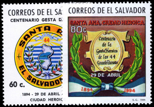 El Salvador 1994 Centenary of Uprising of the 44 at Santa Ana unmounted mint.