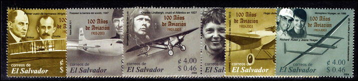 El Salvador 2004 Centenary of Powered Flight (not in correct strips) unmounted mint.