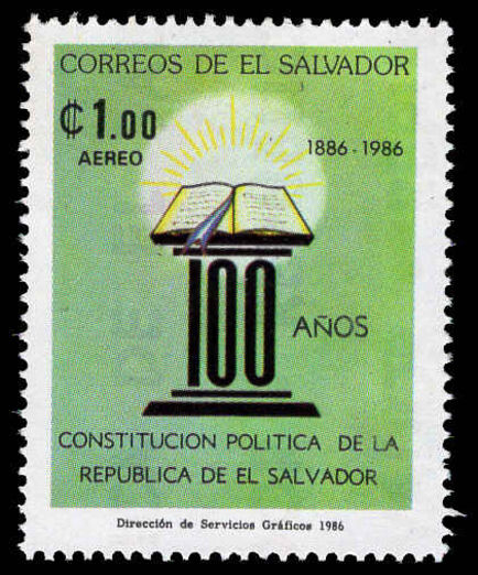 El Salvador 1986 Constitution unmounted mint.