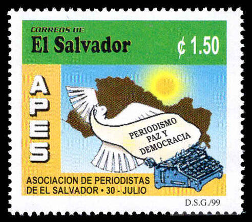 El Salvador 1999 Journalists Day unmounted mint.