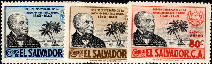 El Salvador 1940 Stamp Centenary lightly mounted mint.