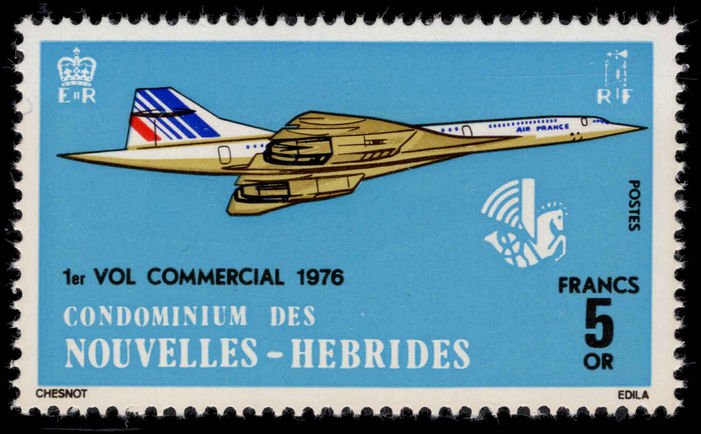 French New Hebrides 1976 Concorde unmounted mint.