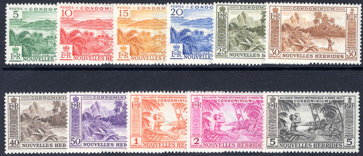 French New Hebrides 1957 set lightly mounted mint.