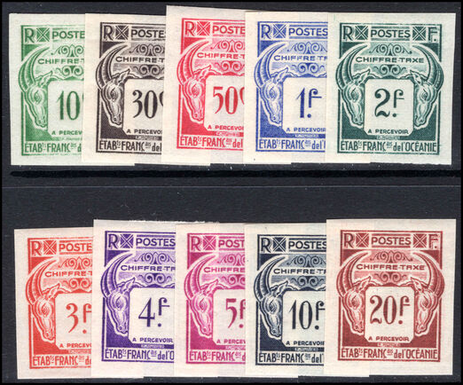 French Oceanic Settlements 1948 Postage Due set imperf very fine unmounted mint.