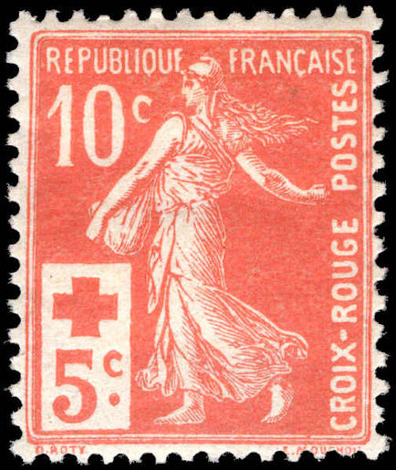 France 1914 Red cross lightly mounted mint.