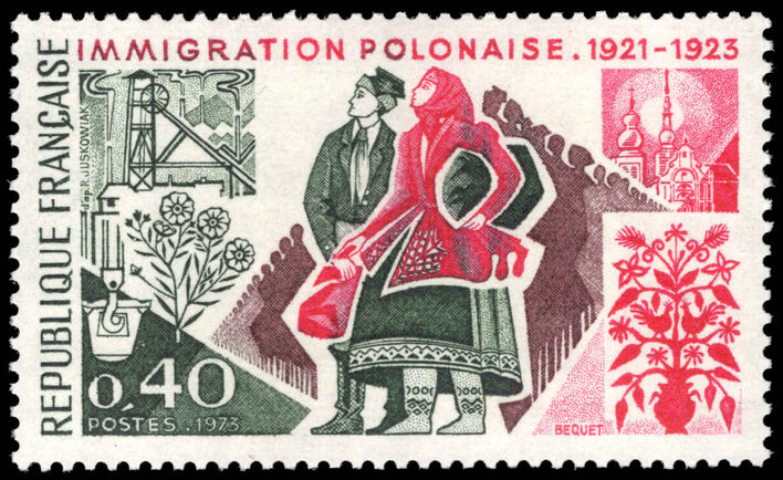 France 1973 50th Anniversary of Polish Immigration unmounted mint.