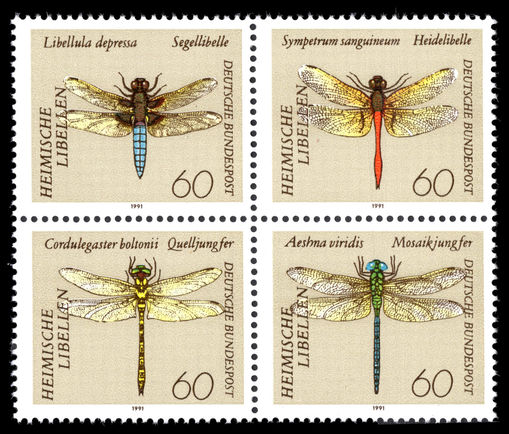 Germany 1991 Dragonflies block unmounted mint.