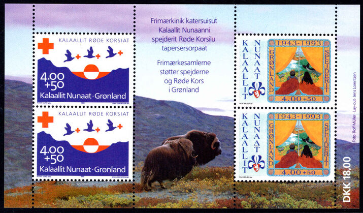Greenland 1993 Anniversaries souvenir sheet unmounted mint.
