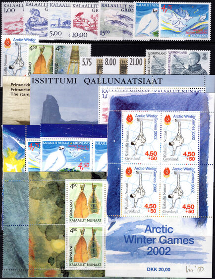Greenland 2001 Year set incl souvenir sheets and booklet panes unmounted mint.