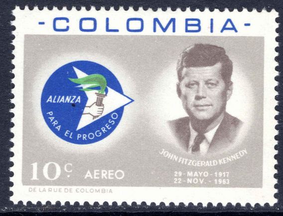 Colombia 1963 J F Kennedy unmounted mint.