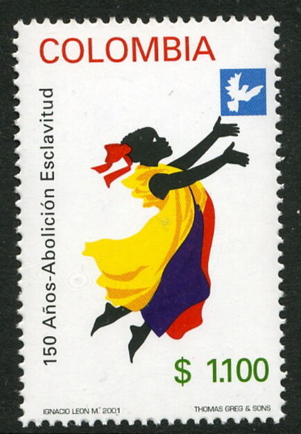 Colombia 2001 150th Anniversary of the Abolition of Slavery unmounted mint.