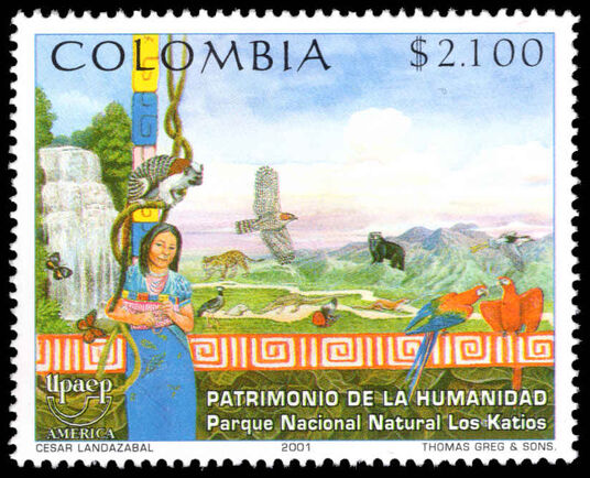 Colombia 2001 America. Cultural Heritage. Los Katios National Park unmounted mint.