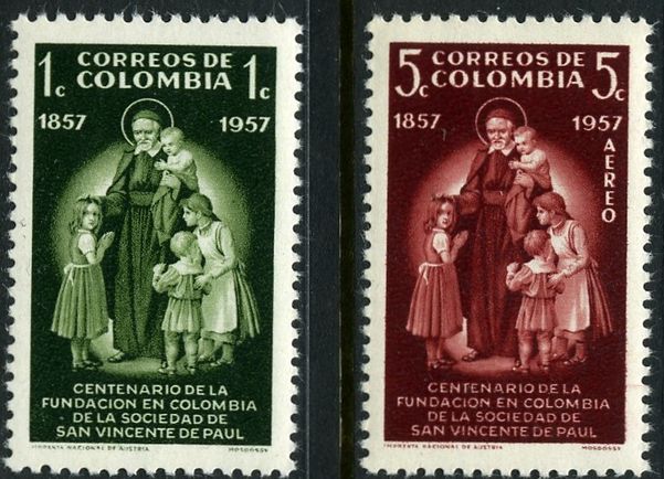 Colombia 1957 Order Of St Vincent De Paul unmounted mint.
