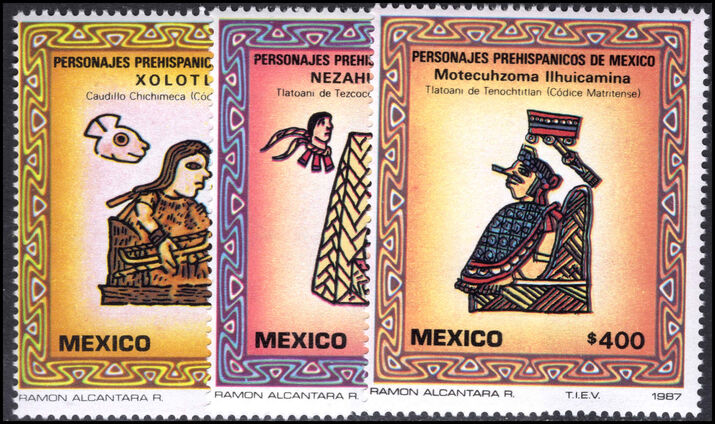 Mexico 1987 Pre-Hispanic Personalities (3rd series) unmounted mint.