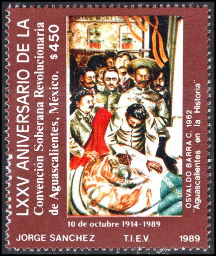 Mexico 1989 75th Anniversary of Aguascalientes Revolutionary Convention unmounted mint.
