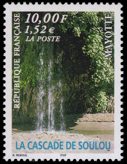 Mayotte 1999 Soulou Waterfall unmounted mint.