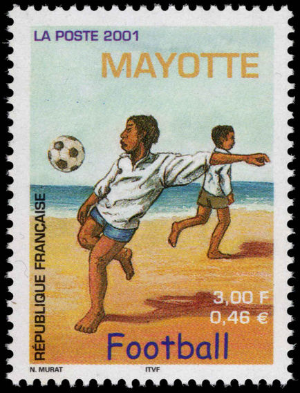 Mayotte 2001 Children playing Football unmounted mint.